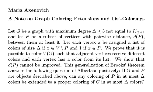 Plain TeX source file for the abstract.