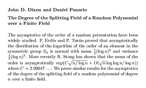 Plain TeX source file for the abstract.