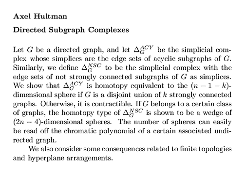Plain TeX source file for the abstract.