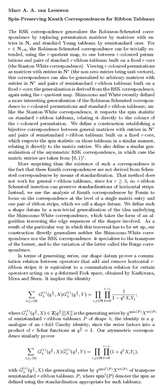 Plain TeX source file for the abstract.