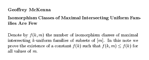 Plain TeX source file for the abstract.