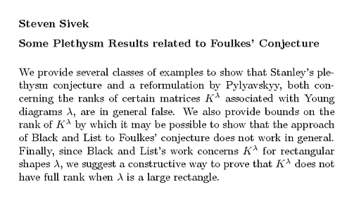 Plain TeX source file for the abstract.