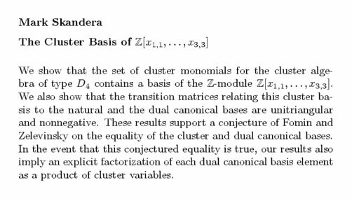 Plain TeX source file for the abstract.