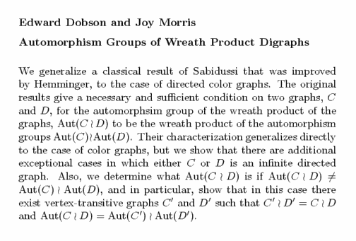 Plain TeX source file for the abstract.