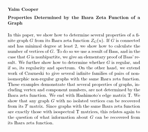 Plain TeX source file for the abstract.