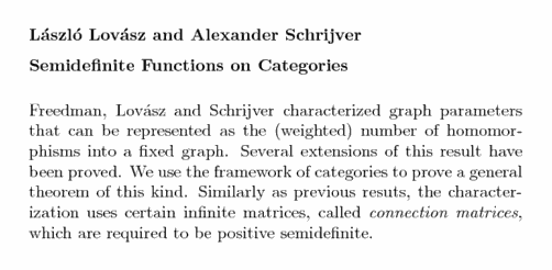 Plain TeX source file for the abstract.