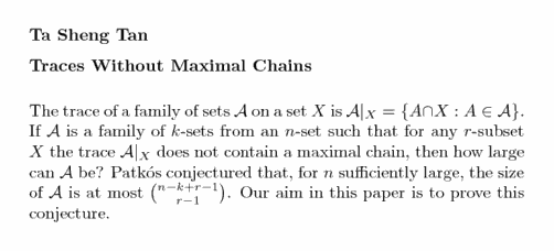 Plain TeX source file for the abstract.