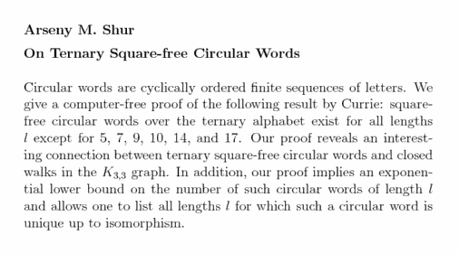 Plain TeX source file for the abstract.