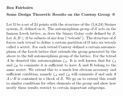 Plain TeX source file for the abstract.