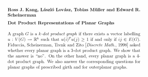 Plain TeX source file for the abstract.