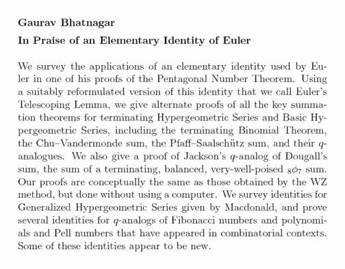Plain TeX source file for the abstract.