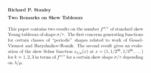 Plain TeX source file for the abstract.