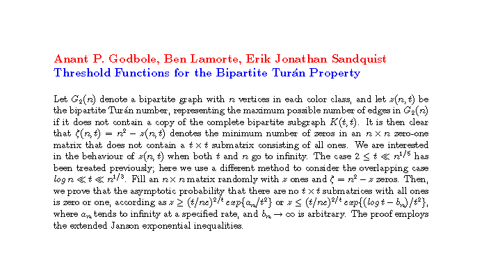 Plain TeX source file for the abstract.