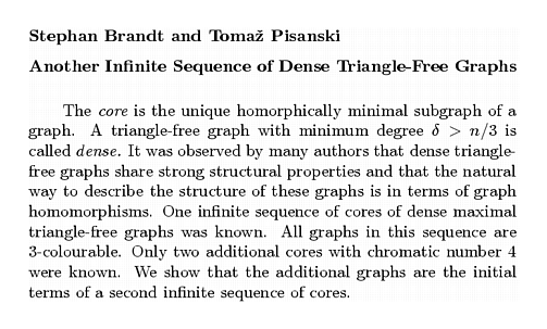 Plain TeX source file for the abstract.
