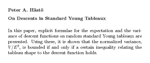 Plain TeX source file for the abstract.