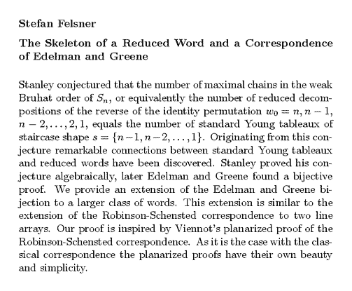 Plain TeX source file for the abstract.