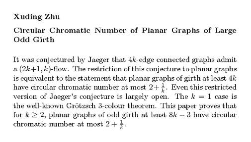Plain TeX source file for the abstract.