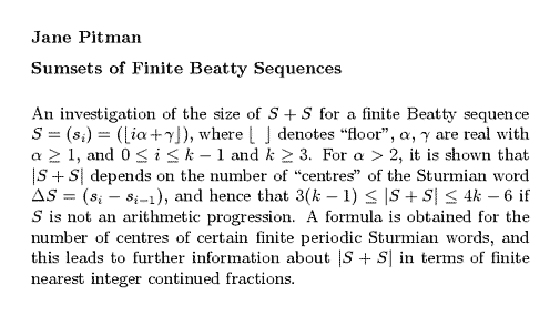 Plain TeX source file for the abstract.
