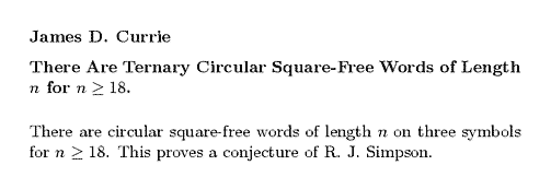 Plain TeX source file for the abstract.