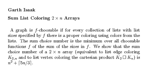 Plain TeX source file for the abstract.