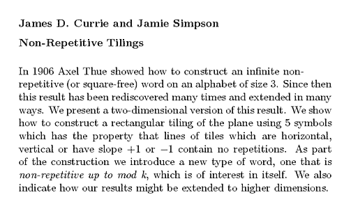 Plain TeX source file for the abstract.