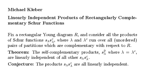 Plain TeX source file for the abstract.